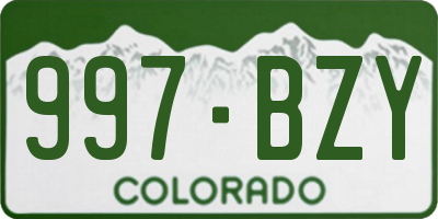 CO license plate 997BZY