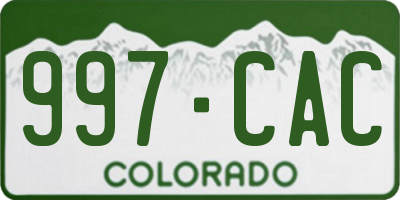 CO license plate 997CAC