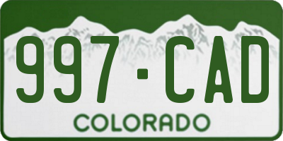 CO license plate 997CAD
