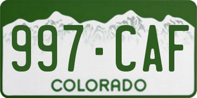 CO license plate 997CAF