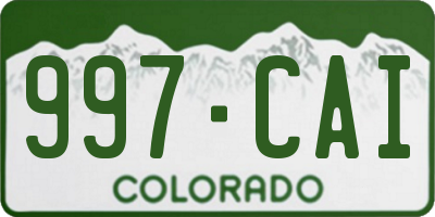CO license plate 997CAI
