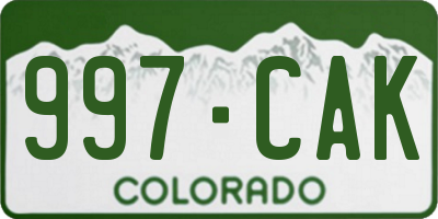 CO license plate 997CAK