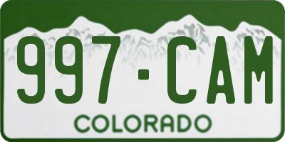 CO license plate 997CAM