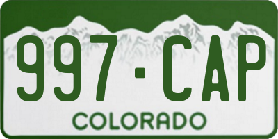 CO license plate 997CAP