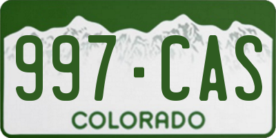 CO license plate 997CAS