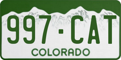 CO license plate 997CAT
