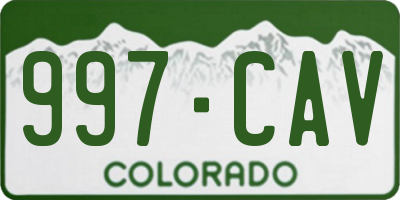 CO license plate 997CAV