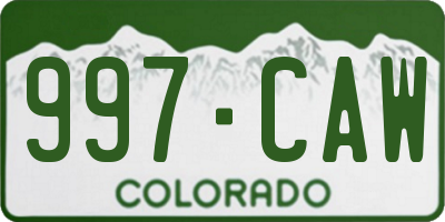 CO license plate 997CAW