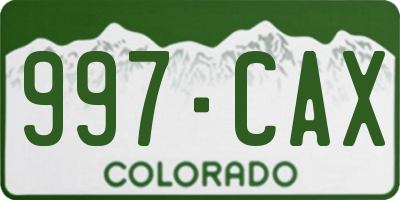 CO license plate 997CAX