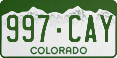 CO license plate 997CAY