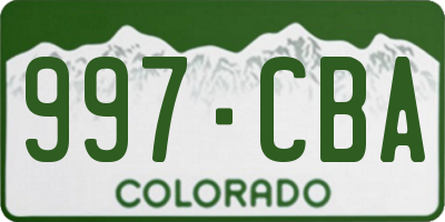 CO license plate 997CBA