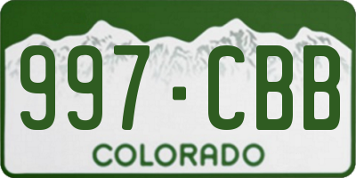 CO license plate 997CBB