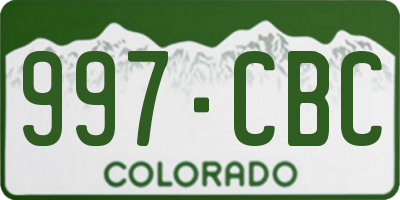 CO license plate 997CBC