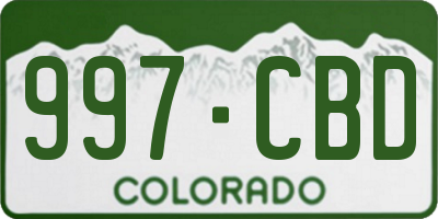 CO license plate 997CBD