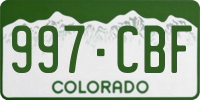 CO license plate 997CBF