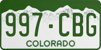 CO license plate 997CBG