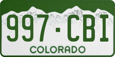 CO license plate 997CBI