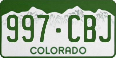 CO license plate 997CBJ