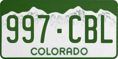 CO license plate 997CBL