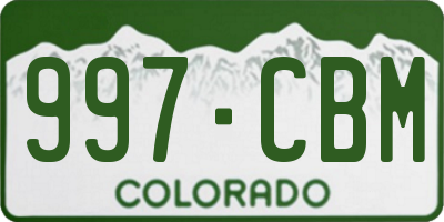 CO license plate 997CBM