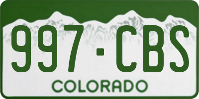 CO license plate 997CBS