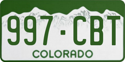 CO license plate 997CBT