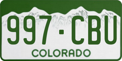 CO license plate 997CBU