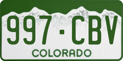 CO license plate 997CBV