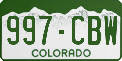 CO license plate 997CBW