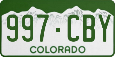 CO license plate 997CBY