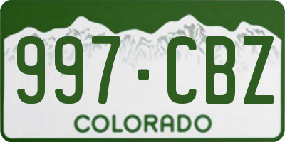 CO license plate 997CBZ