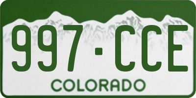 CO license plate 997CCE