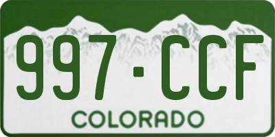 CO license plate 997CCF
