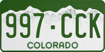 CO license plate 997CCK