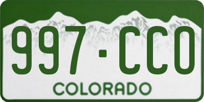 CO license plate 997CCO