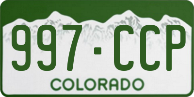 CO license plate 997CCP