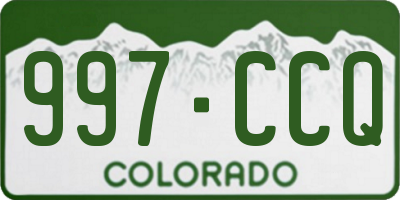 CO license plate 997CCQ