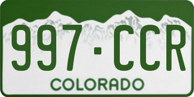 CO license plate 997CCR