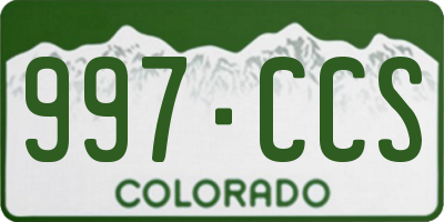 CO license plate 997CCS