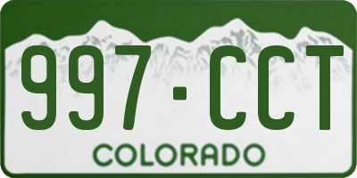 CO license plate 997CCT