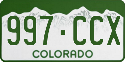 CO license plate 997CCX