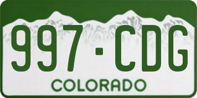 CO license plate 997CDG