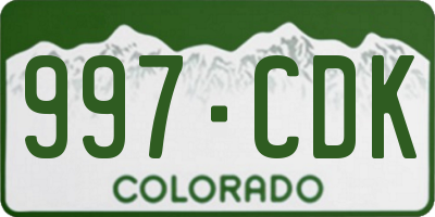 CO license plate 997CDK