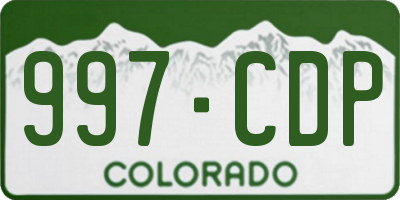 CO license plate 997CDP