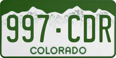 CO license plate 997CDR