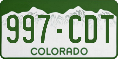 CO license plate 997CDT