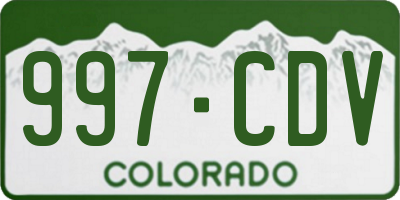 CO license plate 997CDV