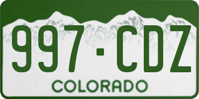 CO license plate 997CDZ