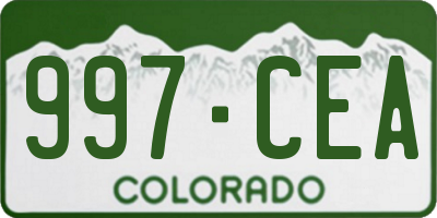 CO license plate 997CEA