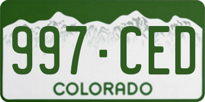 CO license plate 997CED